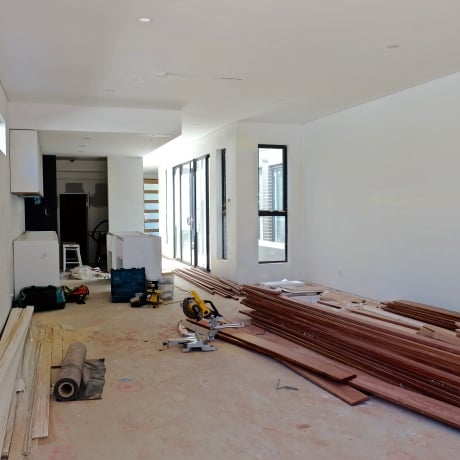 Living room pre-floorboards