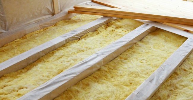 installation of a wooden floor with insulation