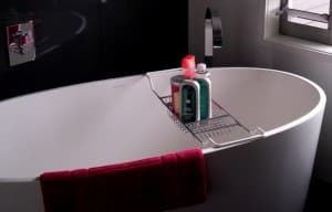 Free-standing baths exude elegance.