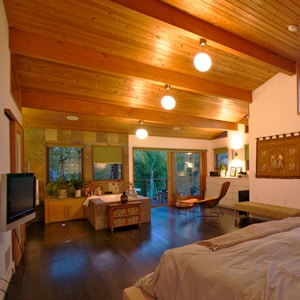 wooden beamed ceiling