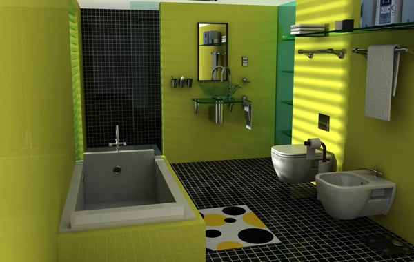 green theme coloured batroom