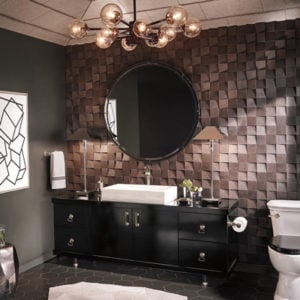 brown 3d tiles modern bathroom