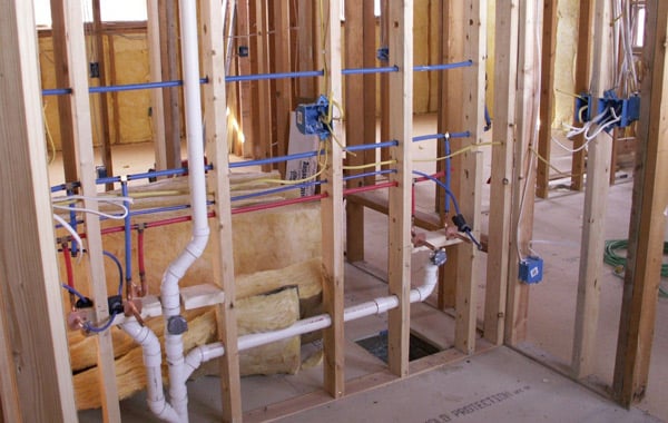 construction studs plumbing