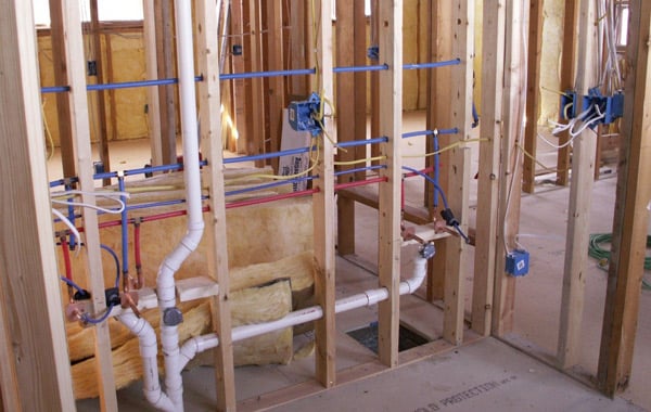 construction studs plumbing